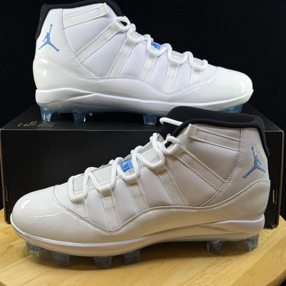 Size 11.5M- Jordan 11 Retro MCS Baseball Cleats White/Legend Blue HM7326-104